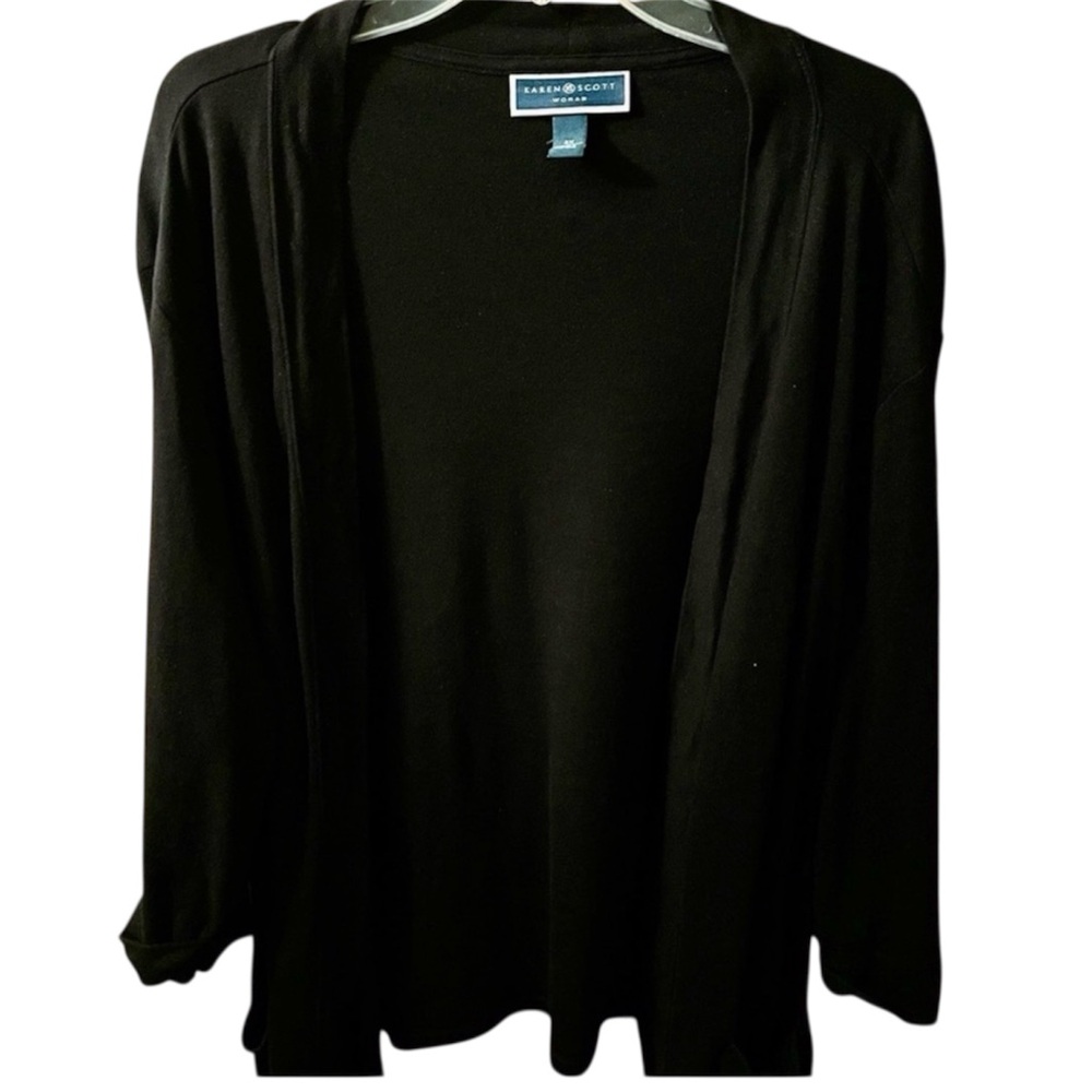 Woman’s 100% Cotton Black Cardigan Plus 3X